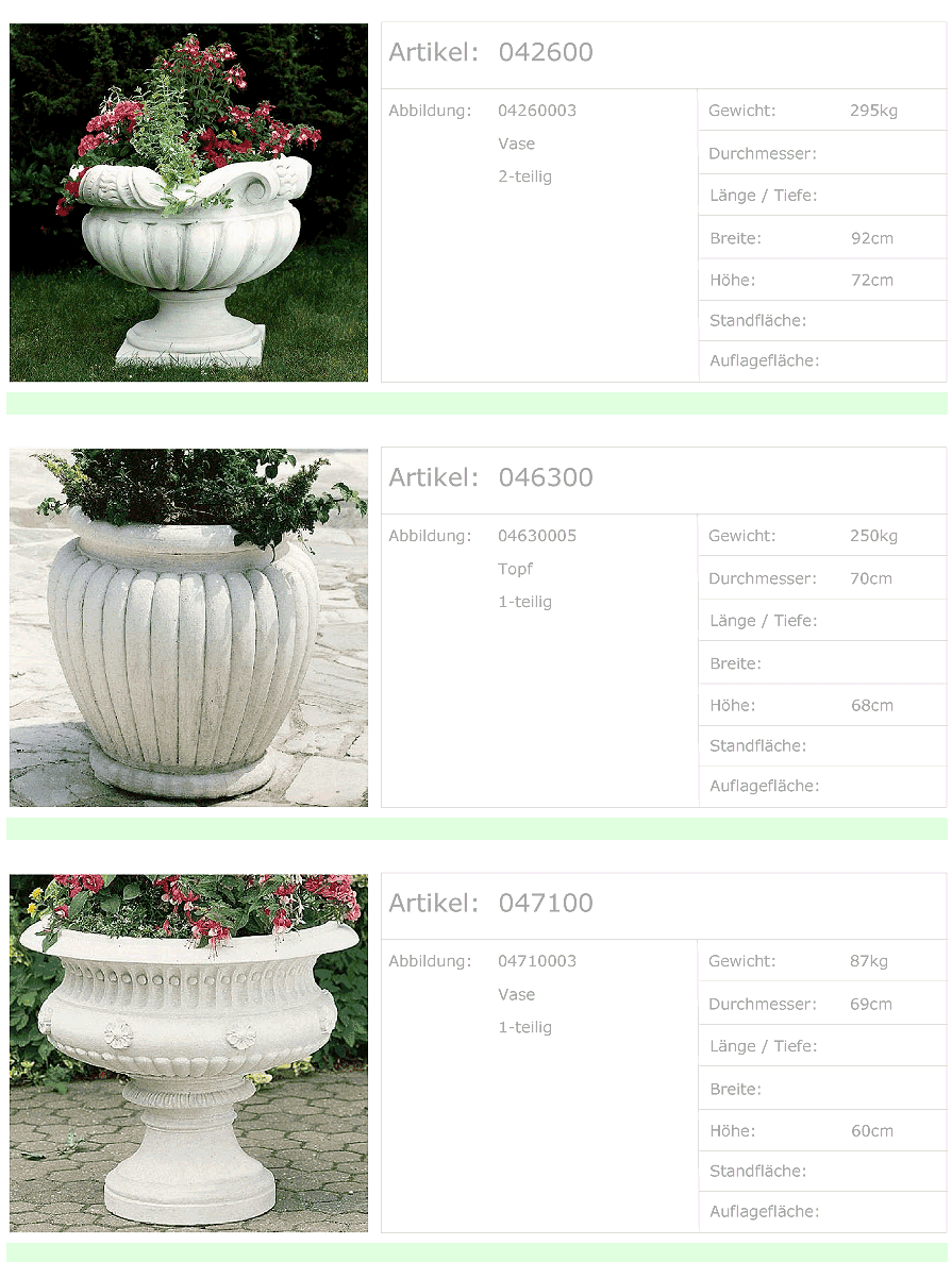 Beton Vasen und Gartentröge