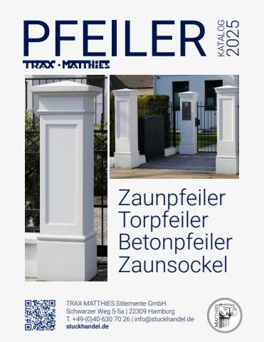 Katalog für hochwertige Zaunpfeiler und Torpfeiler aus Beton